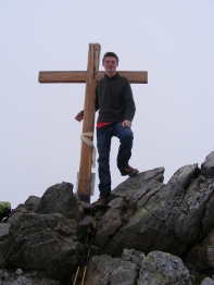 Matthijs op de top van de Sparnhorn